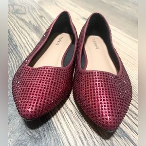 Torrid red rhinestone flats, size 8.5 wide